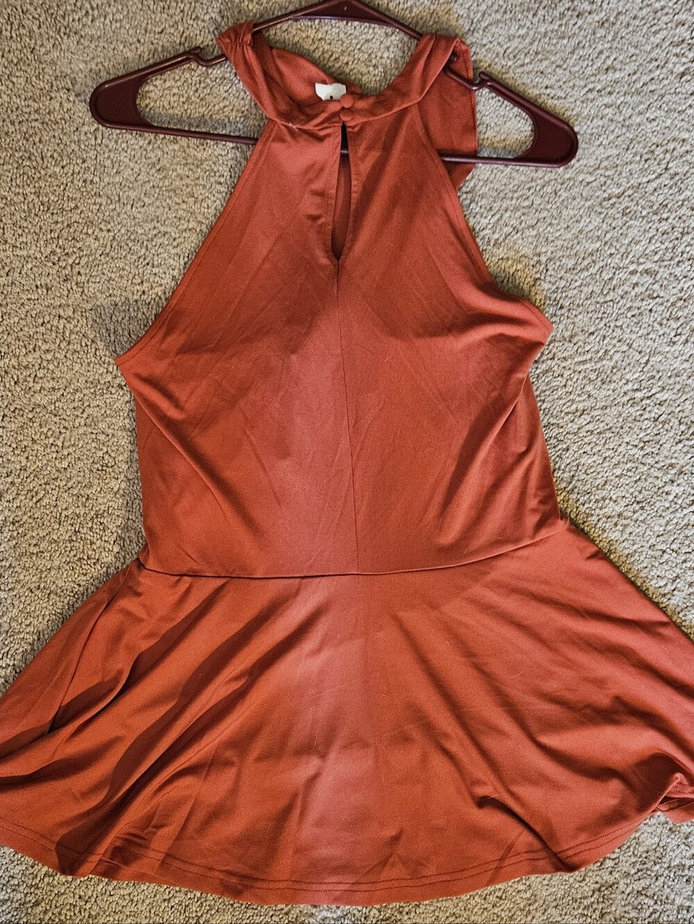 Grace Karin Rust Orange Halter Wrap Peplum Top; Size Large; Y2K Style; Feminine; - Picture 6 of 13